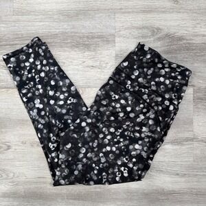 GapFit Women's Black White Polka‎ Dot Athleisure Leggings Size LR